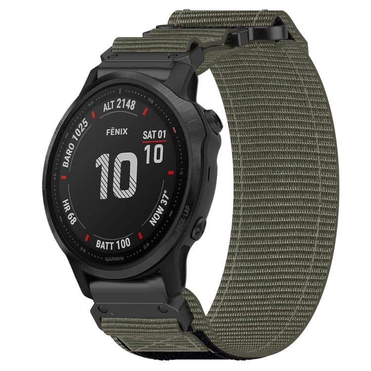 For Garmin Fenix 6S Pro 20mm Nylon Hook And Loop Fastener Watch Band(Grey) by bashfashion