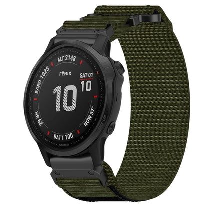 For Garmin Fenix 6S Pro 20mm Nylon Hook And Loop Fastener Watch Band(Army Green) by bashfashion