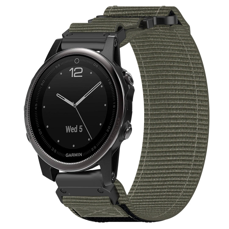For Garmin Fenix 5S 20mm Nylon Hook And Loop Fastener Watch Band(Grey) by bashfashion