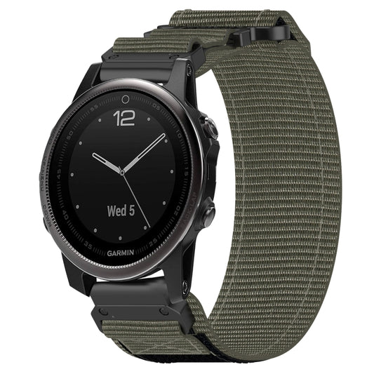 For Garmin Fenix 5S 20mm Nylon Hook And Loop Fastener Watch Band(Grey) by bashfashion