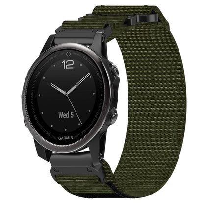 For Garmin Fenix 5S 20mm Nylon Hook And Loop Fastener Watch Band(Army Green) by bashfashion