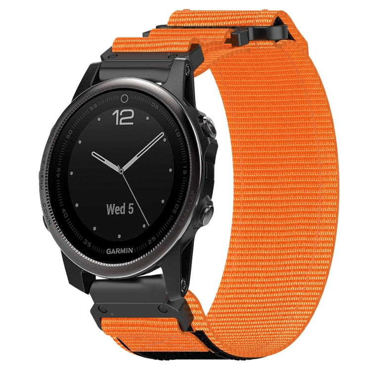 For Garmin Fenix 5S Plus 20mm Nylon Hook And Loop Fastener Watch Band(Orange) by bashfashion