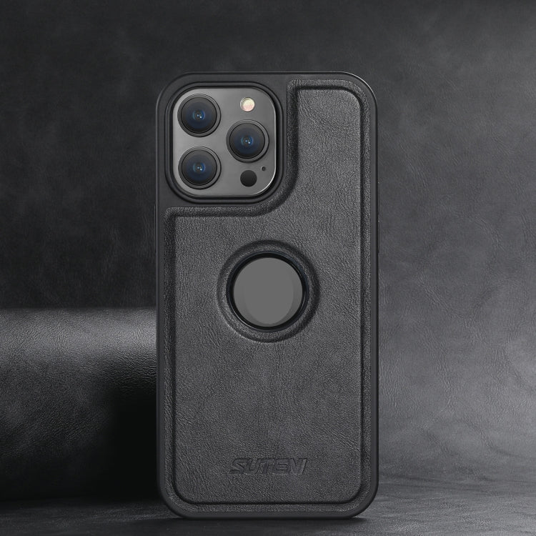 For iPhone 15 Suteni G1 Magsafe Leather Back Phone Case(Black) by Suteni