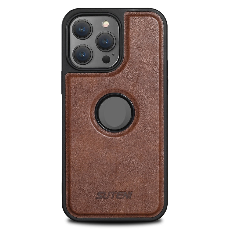 For iPhone 15 Suteni G1 Magsafe Leather Back Phone Case(Brown) by Suteni