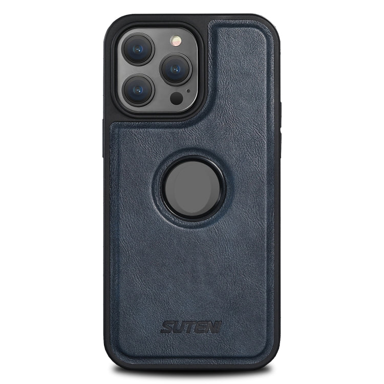 For iPhone 15 Pro Max Suteni G1 Magsafe Leather Back Phone Case(Blue) by Suteni