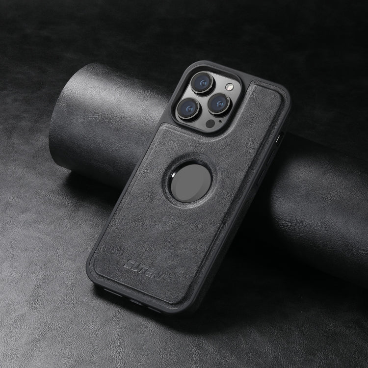 For iPhone 16 Pro Suteni G1 Magsafe Leather Back Phone Case(Black) by Suteni