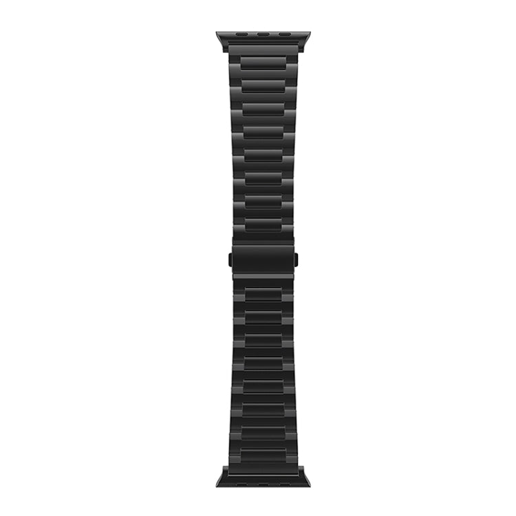 For Apple Watch Series 9 45mm I-Shaped Titanium Watch Band(Black) by bashfashion