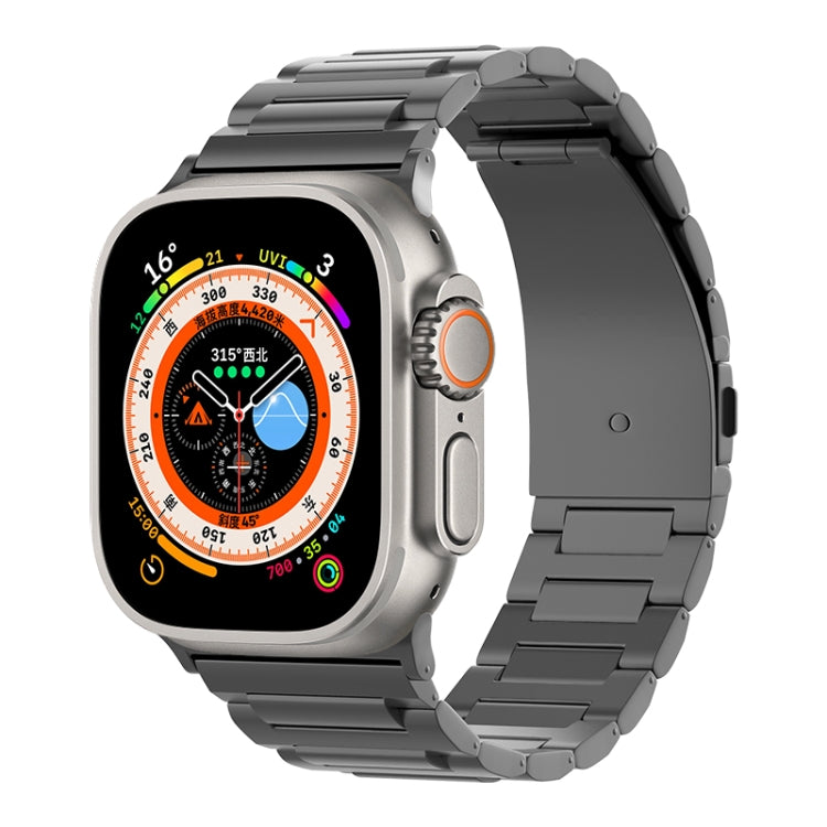 For Apple Watch Series 7 45mm I-Shaped Titanium Watch Band(Black) by bashfashion