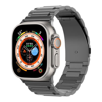 For Apple Watch Series 7 45mm I-Shaped Titanium Watch Band(Black) by bashfashion
