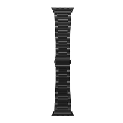 For Apple Watch Series 7 45mm I-Shaped Titanium Watch Band(Black) by bashfashion