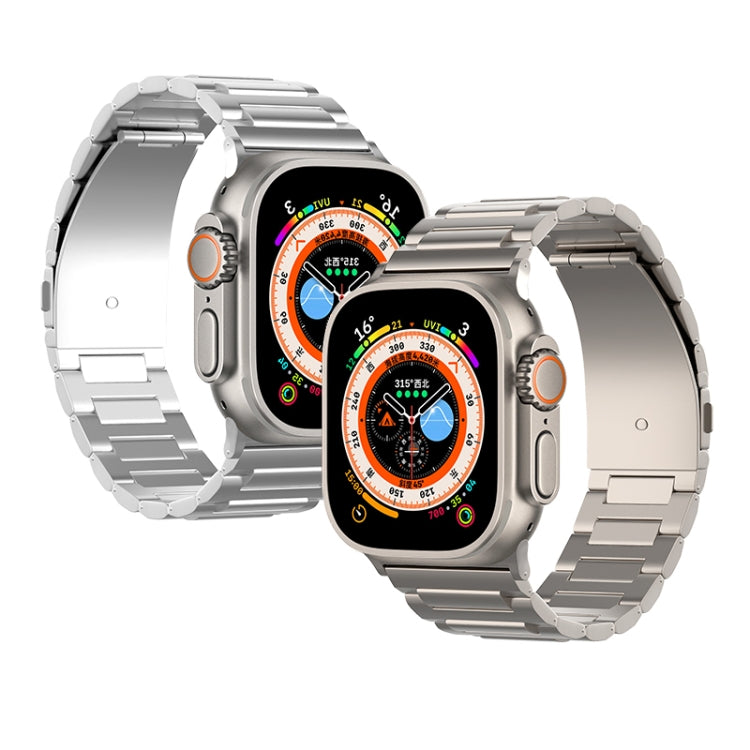 For Apple Watch SE 2022 44mm I-Shaped Titanium Watch Band(Sliver) by bashfashion