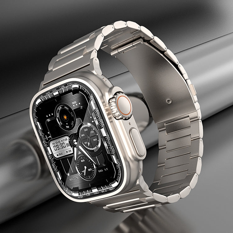 For Apple Watch SE 2023 44mm I-Shaped Titanium Watch Band(Titanium) by bashfashion