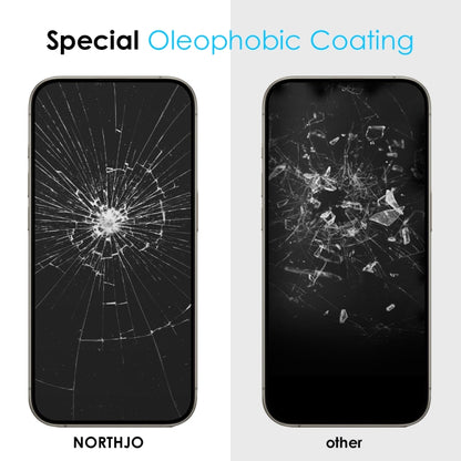 For iPhone 15 Pro NORTHJO A++ 28 Degree Privacy Full Glue Silk Printing Tempered Glass Film by NORTHJO