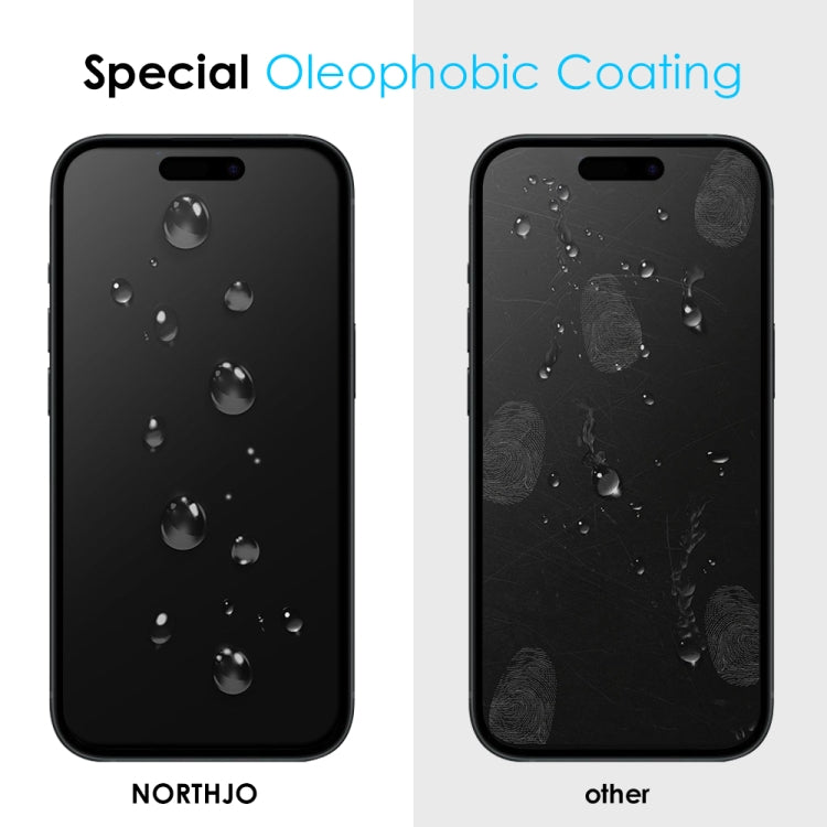 For iPhone 15 NORTHJO A++ 28 Degree Privacy Full Glue Silk Printing Tempered Glass Film by NORTHJO