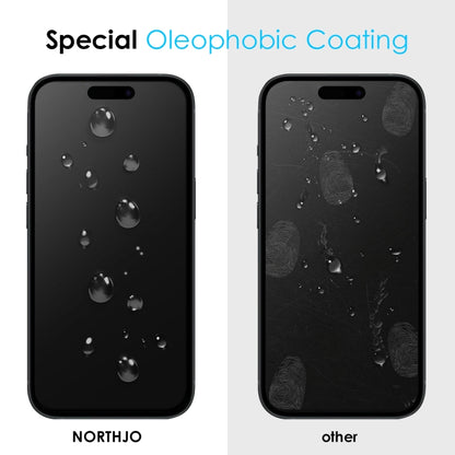 For iPhone 15 NORTHJO A++ 28 Degree Privacy Full Glue Silk Printing Tempered Glass Film by NORTHJO
