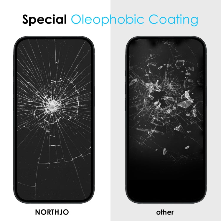 For iPhone 15 NORTHJO A++ 28 Degree Privacy Full Glue Silk Printing Tempered Glass Film by NORTHJO