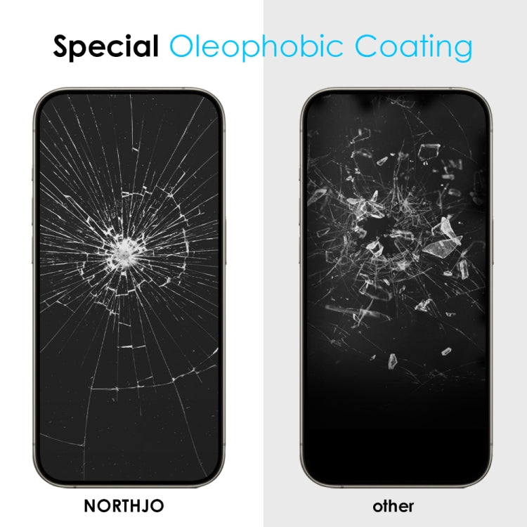 For iPhone 14 Pro NORTHJO A++ 28 Degree Privacy Full Glue Silk Printing Tempered Glass Film by NORTHJO