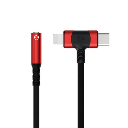 JS-65 Male to 3.5mm Audio Female Headphone Adapter Cable Cord(Red) by bashfashion