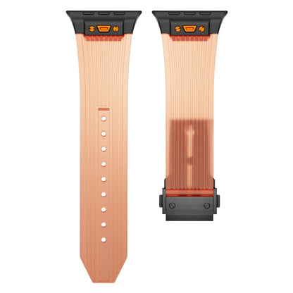 For Apple Watch Series 6 44mm Transparent Silicone Watch Band(Black Transparent Orange) by bashfashion
