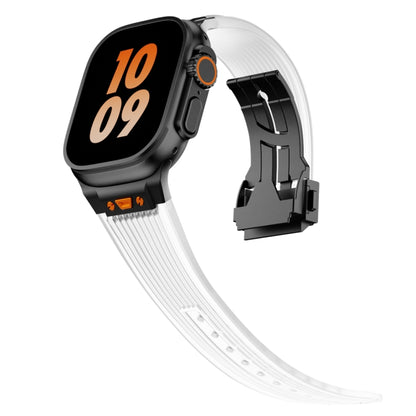 For Apple Watch Series 4 44mm Transparent Silicone Watch Band(Black Transparent) by bashfashion