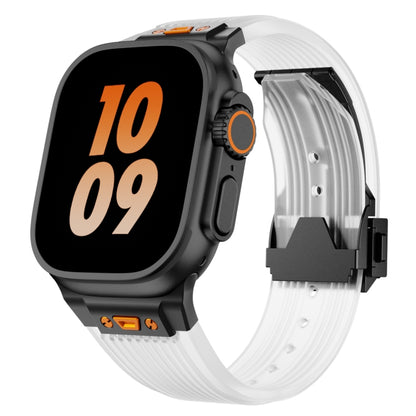 For Apple Watch Series 3 42mm Transparent Silicone Watch Band(Black Transparent) by bashfashion