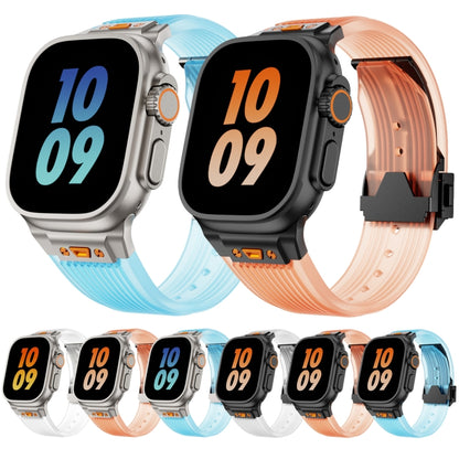 For Apple Watch SE 2022 44mm Transparent Silicone Watch Band(Titanium Transparent) by bashfashion