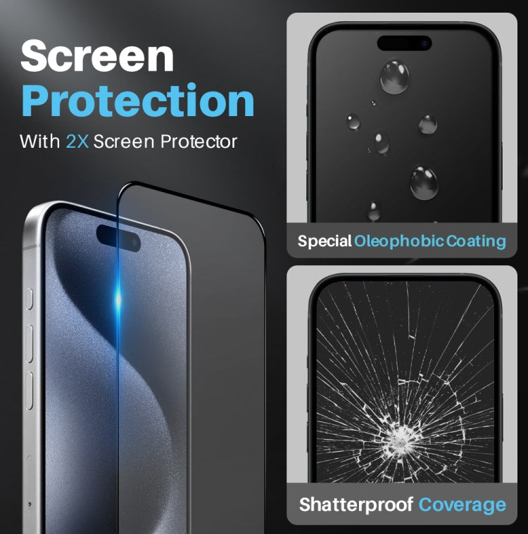 For iPhone 15 Pro Max NORTHJO 5 in 1 Clear Phone Case with 2pcs Screen Film + 2pcs Rear Lens Film by NORTHJO