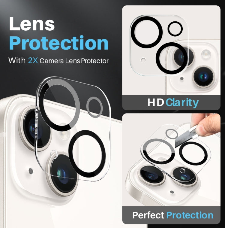 For iPhone 14 Plus NORTHJO 5 in 1 Clear Phone Case with 2pcs Screen Film + 2pcs Rear Lens Film by NORTHJO