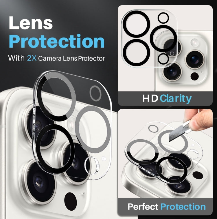 For iPhone 15 Pro Max NORTHJO 5 in 1 Magsafe Clear Phone Case with 2pcs Screen Film + 2pcs Rear Lens Film by NORTHJO