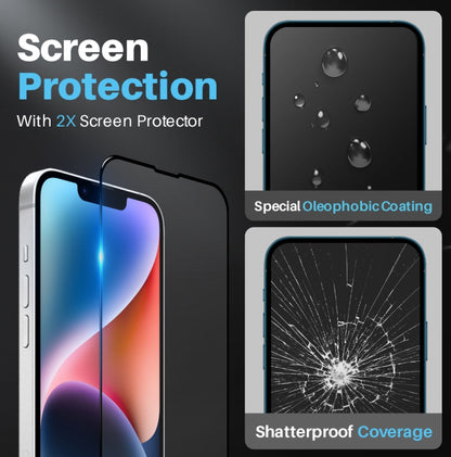 For iPhone 14 Plus NORTHJO 5 in 1 Magsafe Clear Phone Case with 2pcs Screen Film + 2pcs Rear Lens Film by NORTHJO