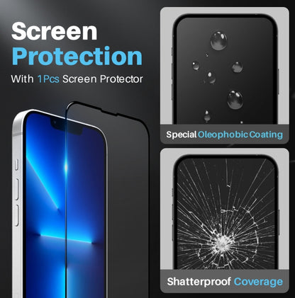 For iPhone 13 Pro NORTHJO 3 in 1 Clear Phone Case with Screen Film + Rear Lens Film by NORTHJO