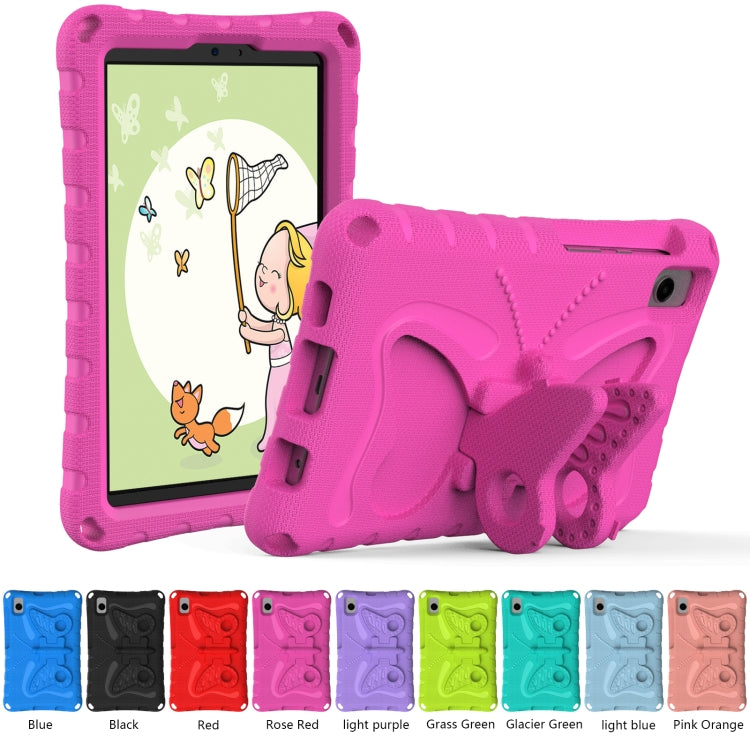 For Samsung Galaxy Tab A 8.0 T290 2019 Butterfly Bracket EVA Shockproof Tablet Case(Rose Red) by bashfashion