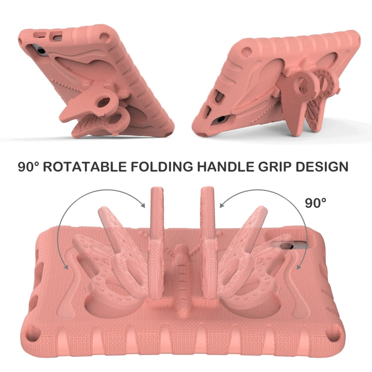 For Samsung Galaxy Tab A7 Lite T220 Butterfly Bracket EVA Shockproof Tablet Case(Pink Orange) by bashfashion