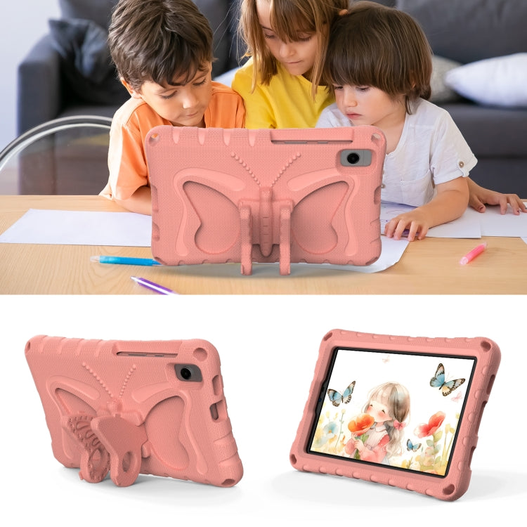 For Samsung Galaxy Tab A7 Lite T220 Butterfly Bracket EVA Shockproof Tablet Case(Pink Orange) by bashfashion