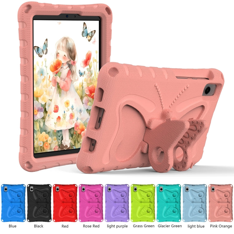 For Samsung Galaxy Tab A7 Lite T220 Butterfly Bracket EVA Shockproof Tablet Case(Pink Orange) by bashfashion