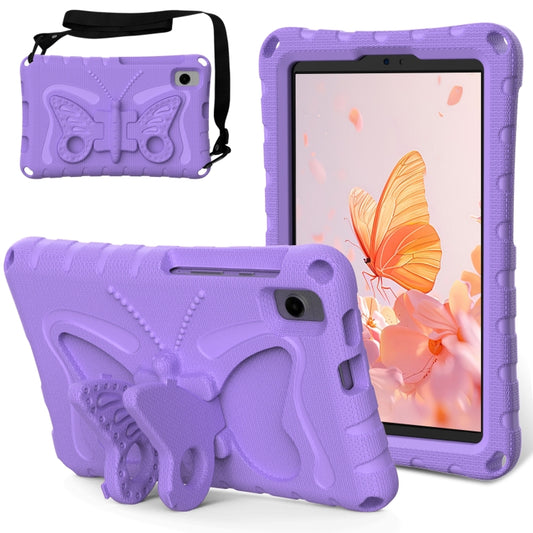 For Samsung Galaxy Tab A7 Lite T220 Butterfly Bracket EVA Shockproof Tablet Case(Light Purple) by bashfashion