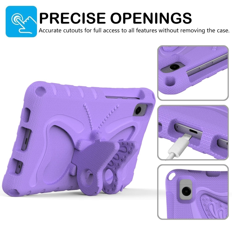 For Samsung Galaxy Tab A7 Lite T220 Butterfly Bracket EVA Shockproof Tablet Case(Light Purple) by bashfashion