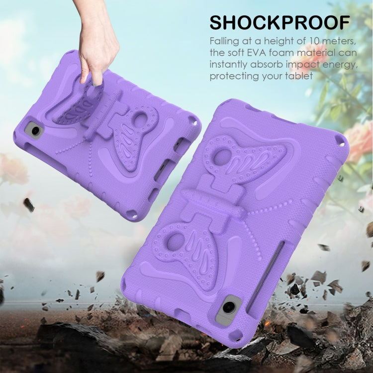 For Samsung Galaxy Tab A11 / A9 Butterfly Bracket EVA Shockproof Tablet Case(Light Purple) by bashfashion