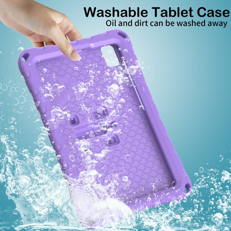 For Samsung Galaxy Tab A11 / A9 Butterfly Bracket EVA Shockproof Tablet Case(Light Purple) by bashfashion