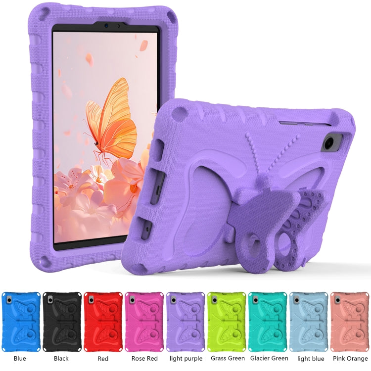 For Samsung Galaxy Tab A11 / A9 Butterfly Bracket EVA Shockproof Tablet Case(Light Purple) by bashfashion