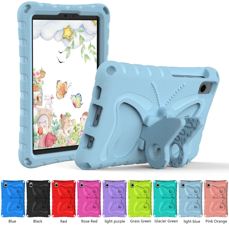 For Samsung Galaxy Tab A11 / A9 Butterfly Bracket EVA Shockproof Tablet Case(Light Blue) by bashfashion