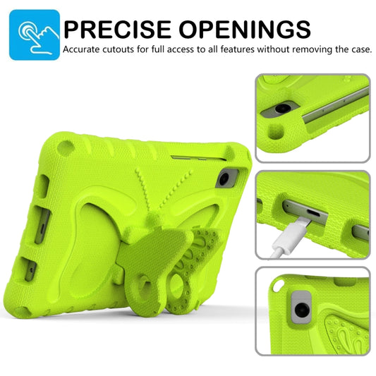 For Samsung Galaxy Tab A11 / A9 Butterfly Bracket EVA Shockproof Tablet Case(Grass Green) by bashfashion