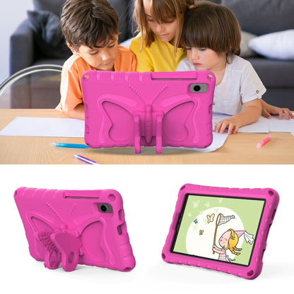 For Samsung Galaxy Tab A11 / A9 Butterfly Bracket EVA Shockproof Tablet Case(Rose Red) by bashfashion