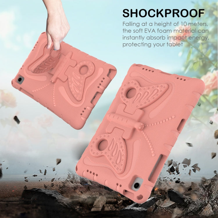 For Samsung Galaxy Tab A11+ / A9+ Butterfly Bracket EVA Shockproof Tablet Case(Pink Orange) by bashfashion