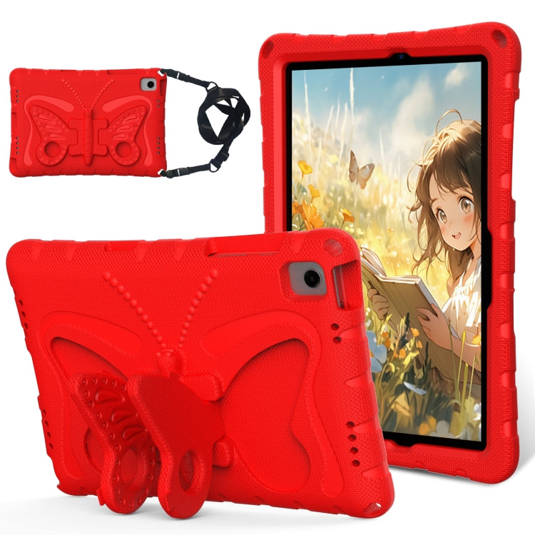 For Samsung Galaxy Tab A11+ / A9+ Butterfly Bracket EVA Shockproof Tablet Case(Red) by bashfashion