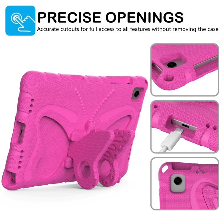 For Samsung Galaxy Tab A11+ / A9+ Butterfly Bracket EVA Shockproof Tablet Case(Rose Red) by bashfashion