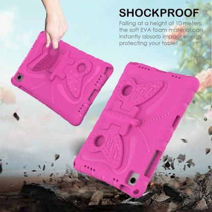 For Samsung Galaxy Tab A11+ / A9+ Butterfly Bracket EVA Shockproof Tablet Case(Rose Red) by bashfashion