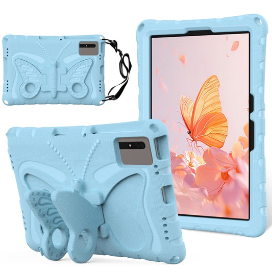 For Samsung Galaxy Tab S9 FE X510 Butterfly Bracket EVA Shockproof Tablet Case(Light Blue) by bashfashion