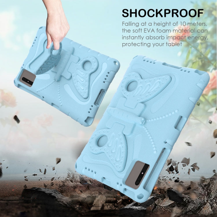 For Samsung Galaxy Tab S9 FE X510 Butterfly Bracket EVA Shockproof Tablet Case(Light Blue) by bashfashion