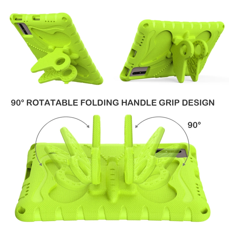 For Samsung Galaxy Tab S9 FE X510 Butterfly Bracket EVA Shockproof Tablet Case(Grass Green) by bashfashion